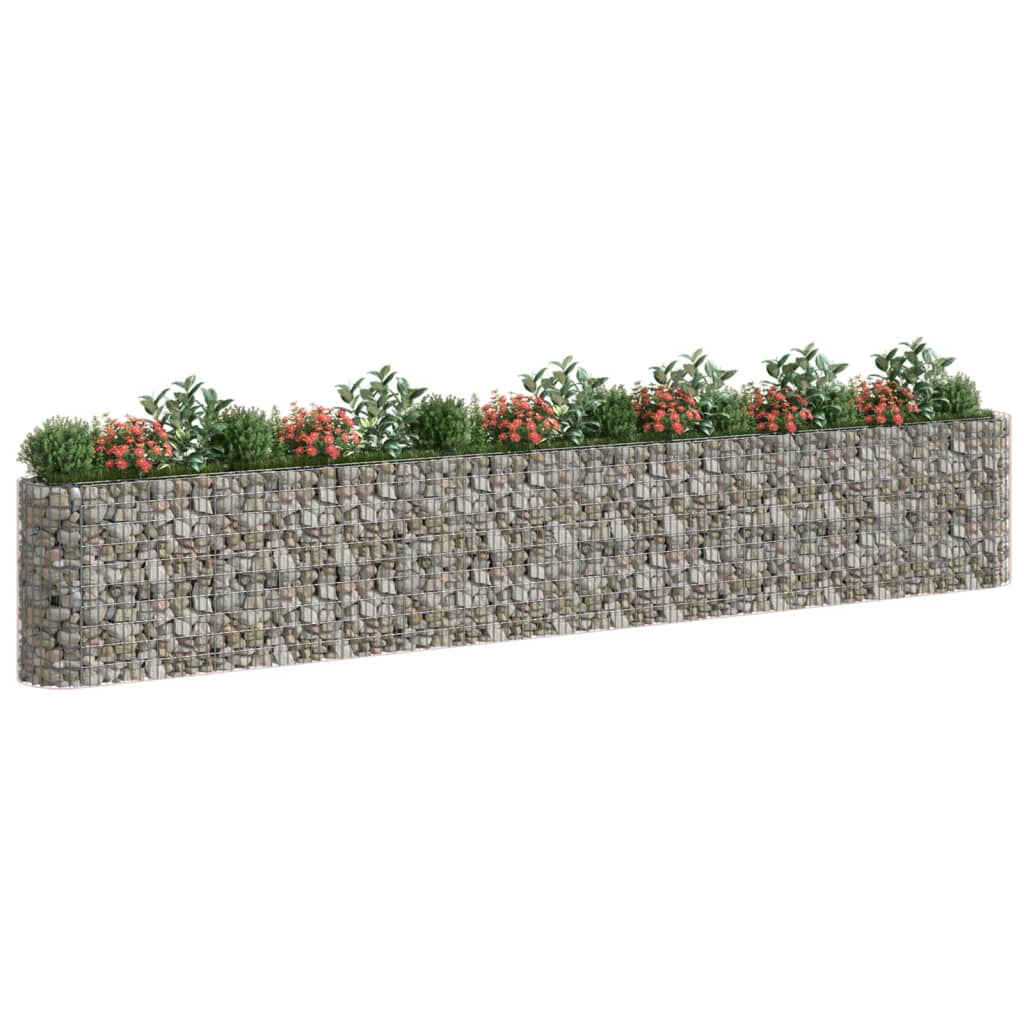 Gabion plantenbak verhoogd 610x50x100 cm gegalvaniseerd ijzer