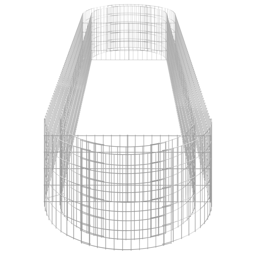 Gabion plantenbak verhoogd 400x100x50 cm gegalvaniseerd ijzer