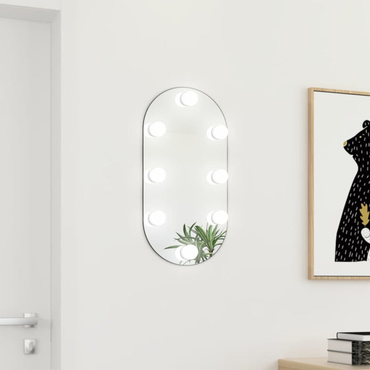 Spiegel met LED-verlichting ovaal 60x30 cm glas