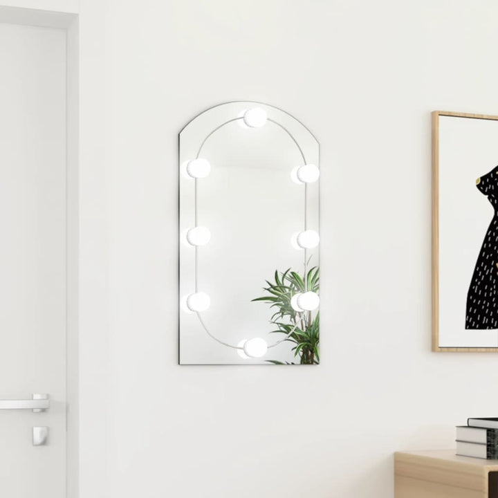 Spiegel met LED-verlichting boog 70x40 cm glas