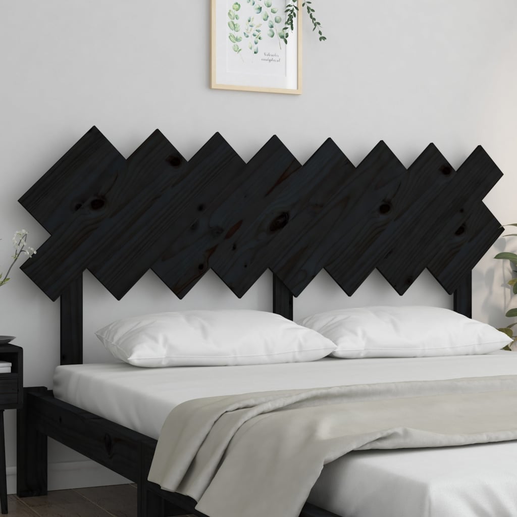 Hoofdbord 159,5x3x80,5 cm massief grenenhout zwart