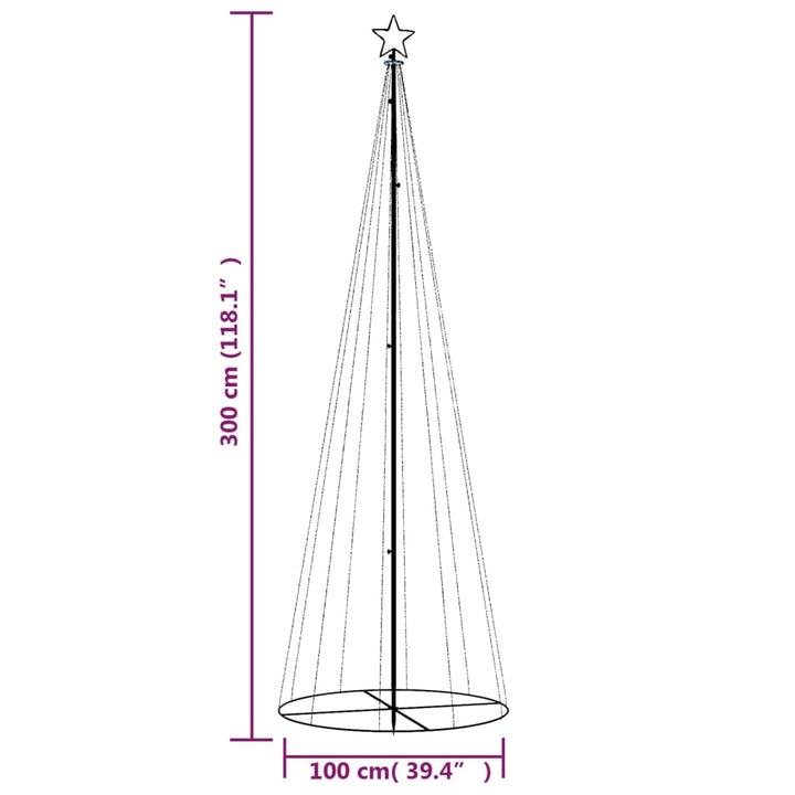 Kegelkerstboom 310 LED's 100x300 cm warmwit