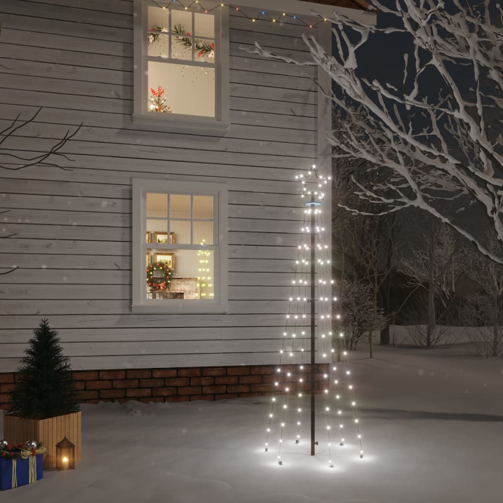 Kerstboom met grondpin 108 LED's koudwit 180 cm
