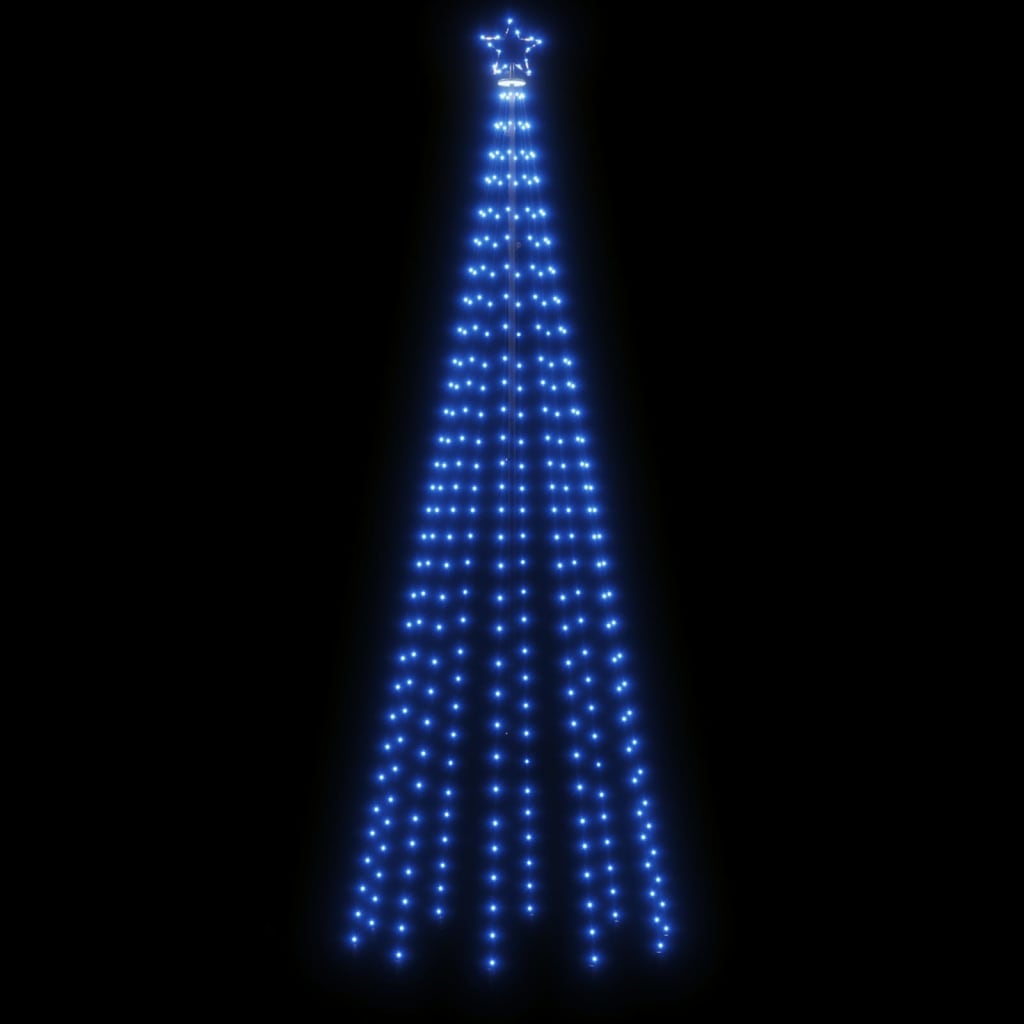 Kerstboom met grondpin 310 LED's blauw 300 cm