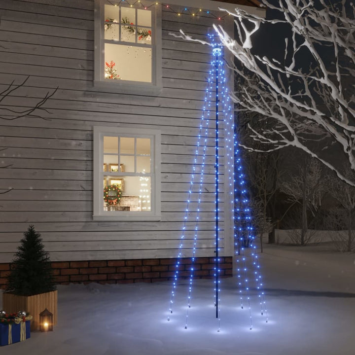 Kerstboom met grondpin 310 LED's blauw 300 cm