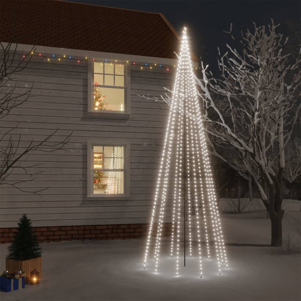 Kerstboom met grondpin 732 LED's koudwit 500 cm