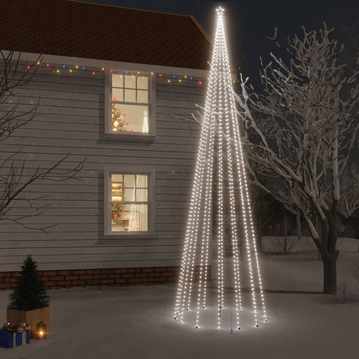 Kerstboom met grondpin 1134 LED's koudwit 800 cm