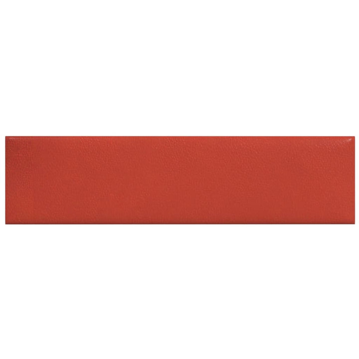 Wandpanelen 12 st 1,08 m² 60x15 cm kunstleer rood