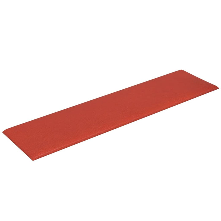 Wandpanelen 12 st 1,08 m² 60x15 cm kunstleer rood