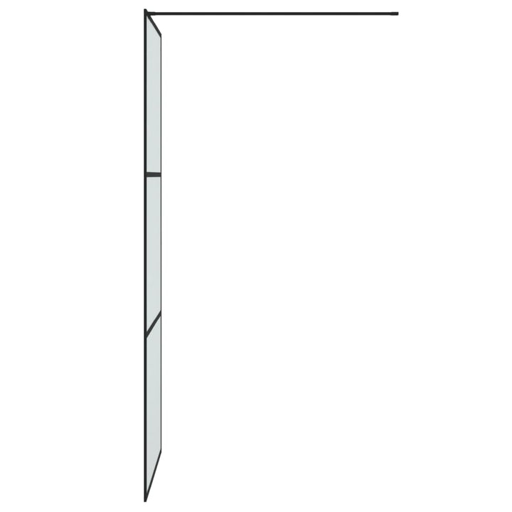 Inloopdouchewand 80x195 cm mat ESG-glas zwart