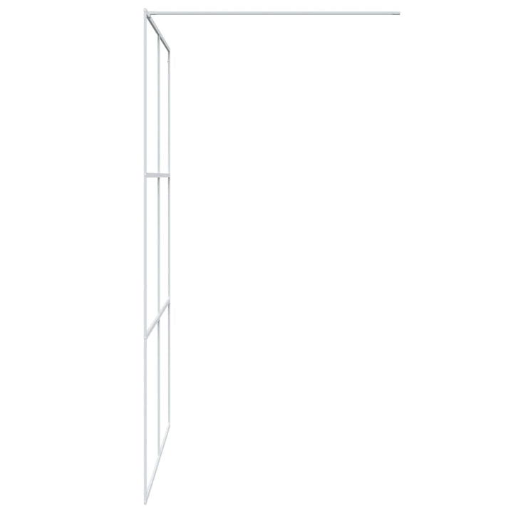 Inloopdouchewand 140x195 cm transparant ESG-glas wit