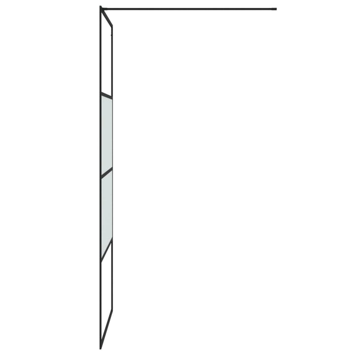 Inloopdouchewand 90x195 cm halfmat ESG-glas zwart