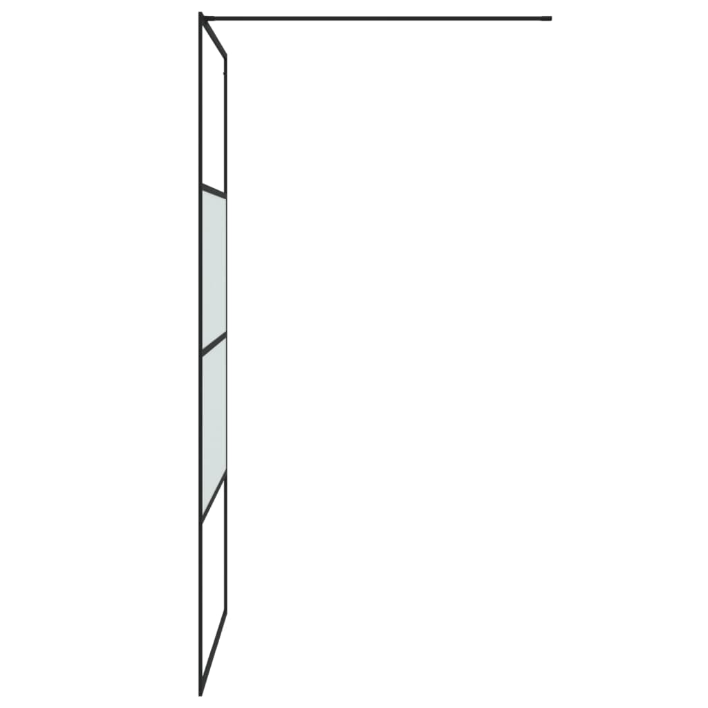 Inloopdouchewand 100x195 cm halfmat ESG-glas zwart