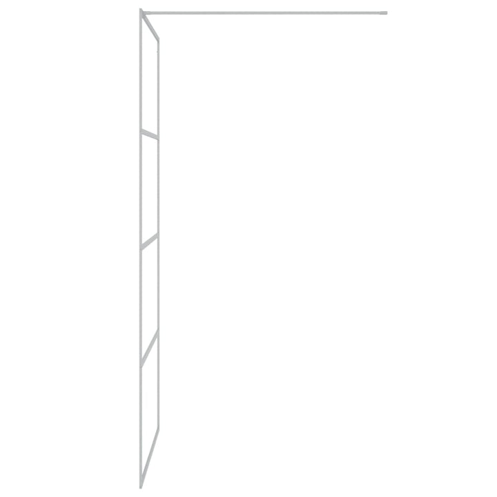 Inloopdouchewand 100x195 cm transparant ESG-glas zilverkleurig