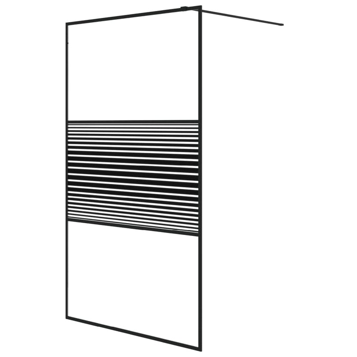 Inloopdouchewand 115x195 cm transparant ESG-glas zwart