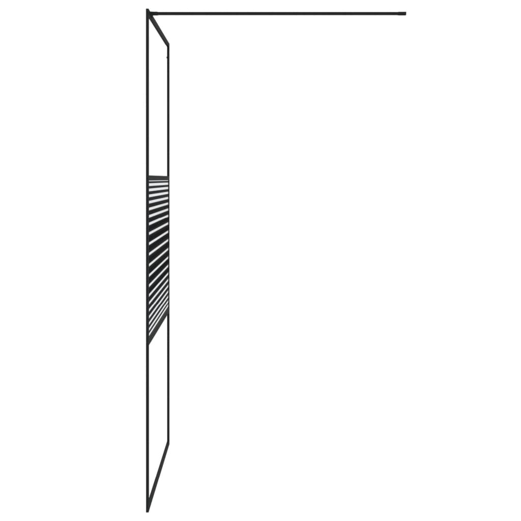 Inloopdouchewand 115x195 cm transparant ESG-glas zwart