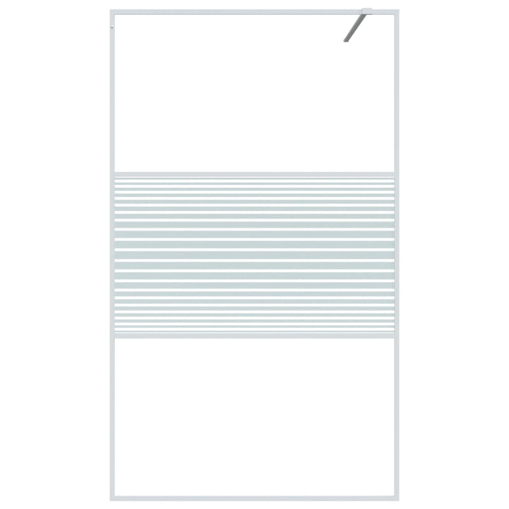 Inloopdouchewand 115x195 cm transparant ESG-glas wit