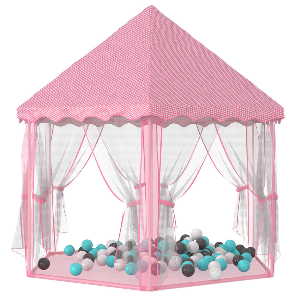 Prinsessenspeeltent met 250 Ballen 133x140 cm roze