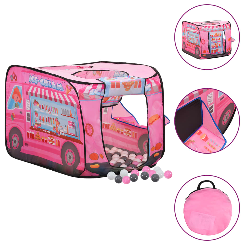 Kinderspeeltent met 250 ballen 70x112x70 cm roze