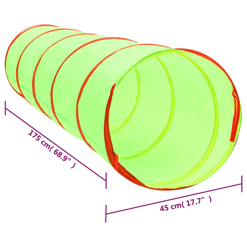 Kinderspeeltunnel met 250 ballen 175 cm polyester groen