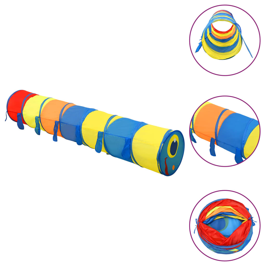 Kinderspeeltunnel met 250 ballen 245 cm polyester meerkleurig