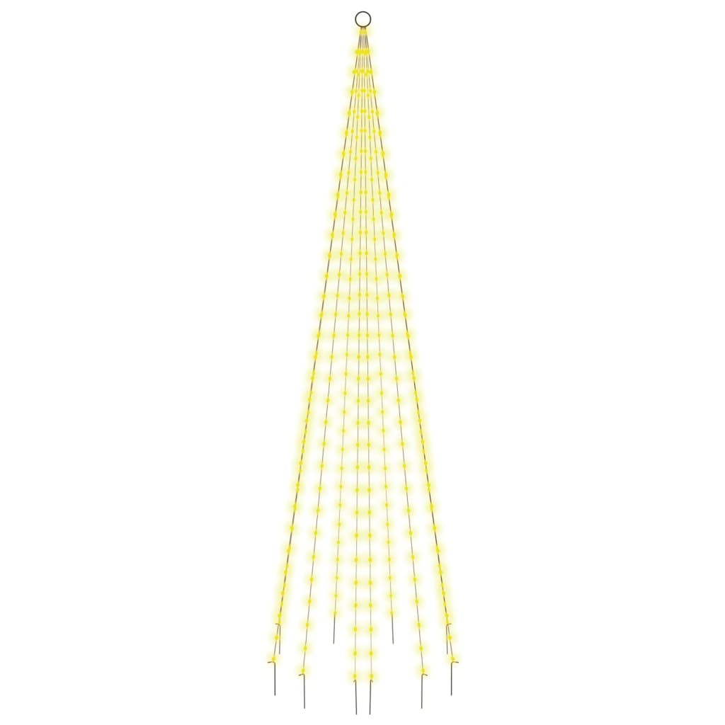 Vlaggenmast kerstboom 310 LED's warmwit 300 cm