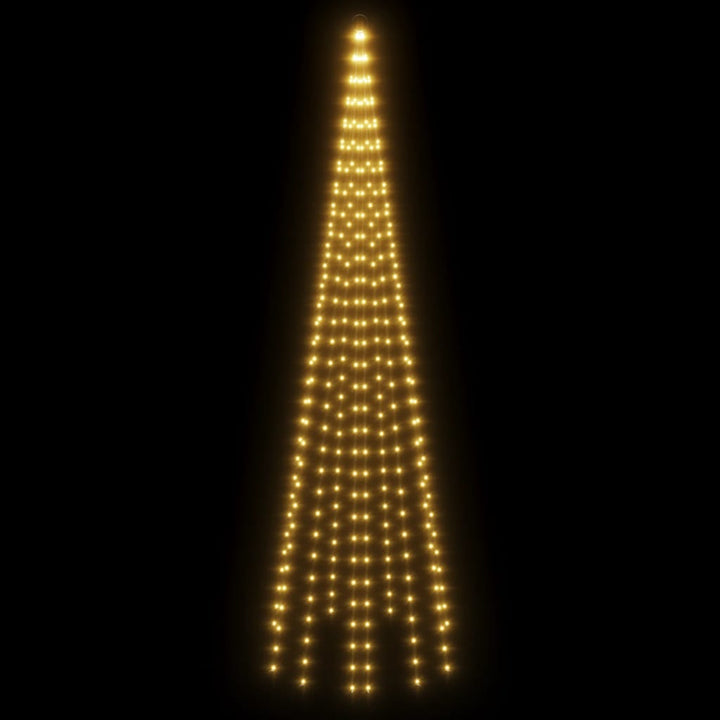 Vlaggenmast kerstboom 310 LED's warmwit 300 cm