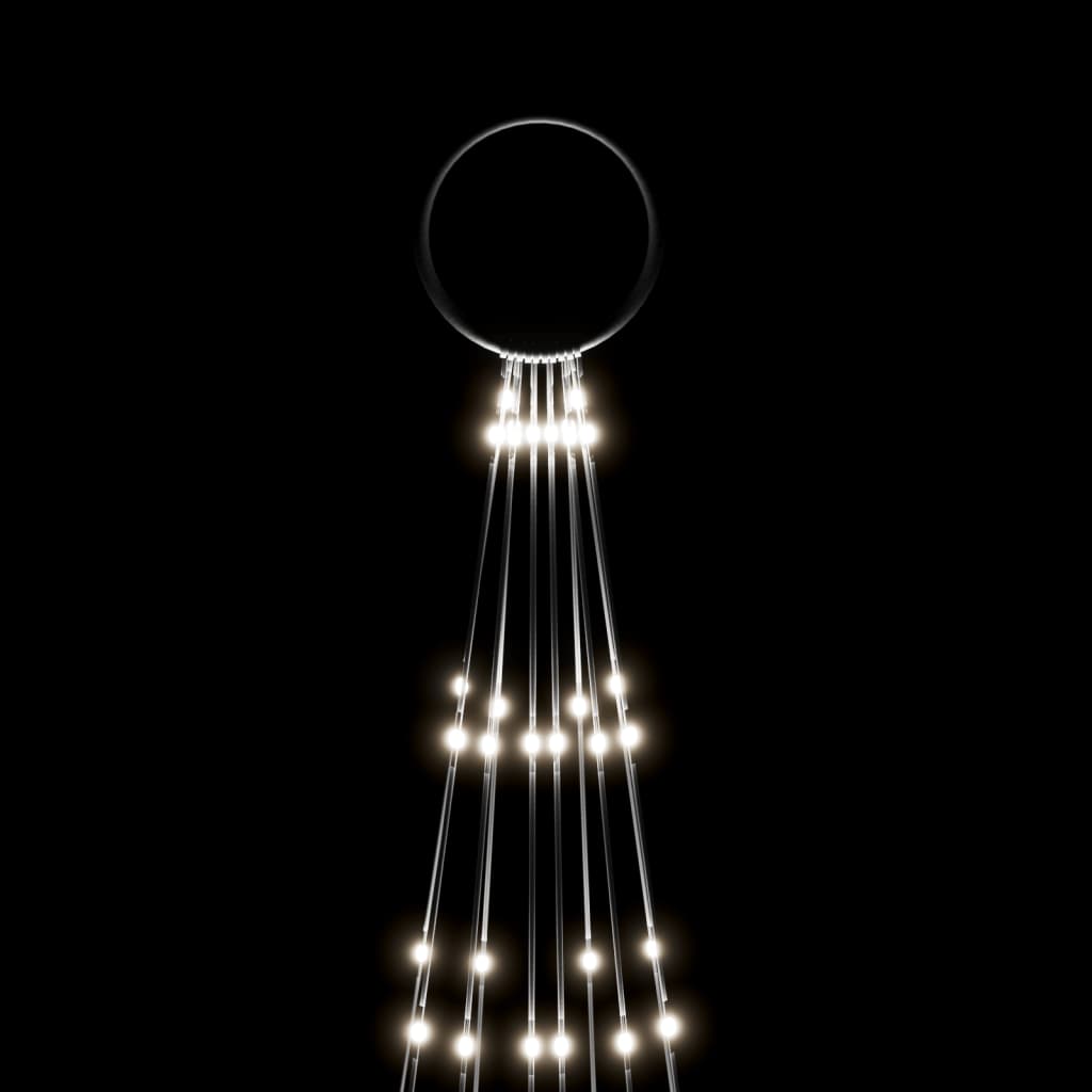 Vlaggenmast kerstboom 310 LED's koudwit 300 cm