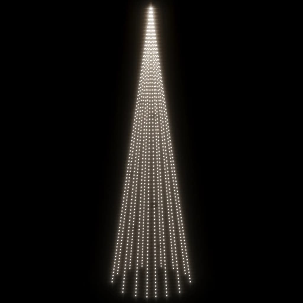 Vlaggenmast kerstboom 1134 LED's koudwit 800 cm