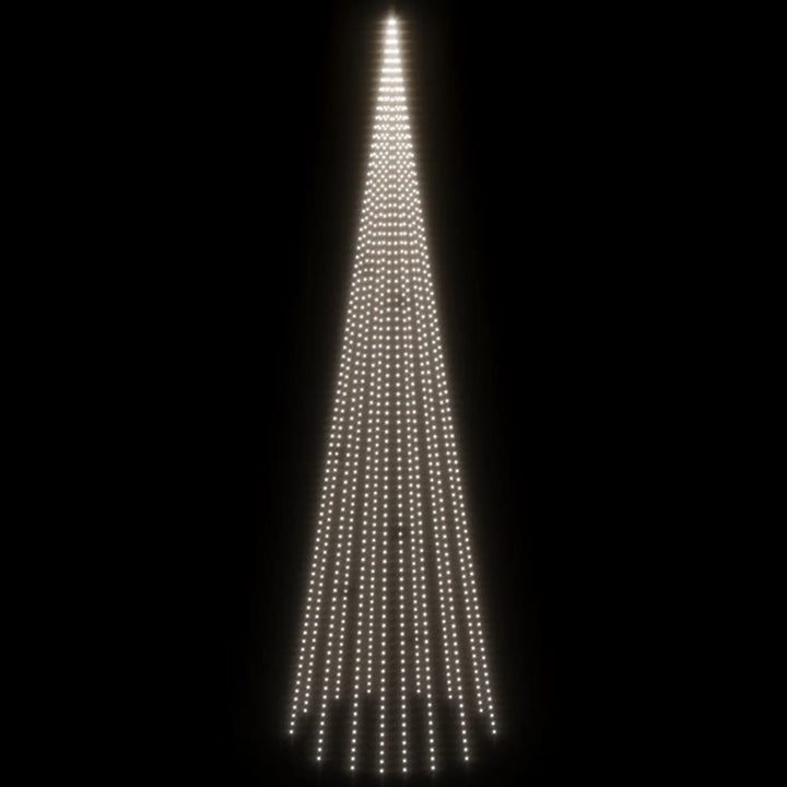 Vlaggenmast kerstboom 1134 LED's koudwit 800 cm