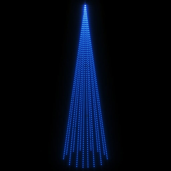 Vlaggenmast kerstboom 1134 LED's blauw 800 cm