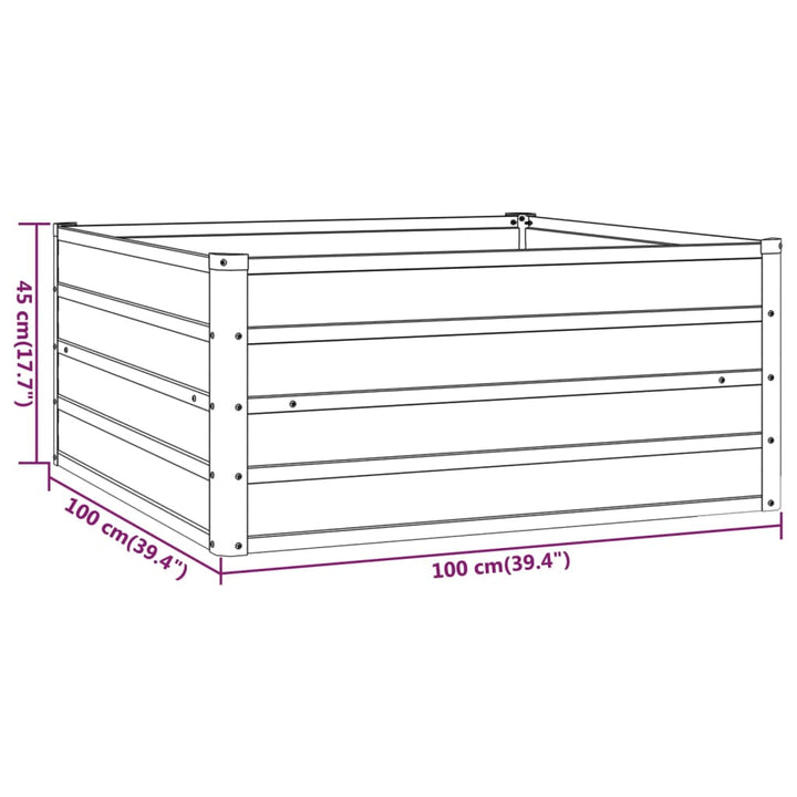 Plantenbak verhoogd 100x100x45 cm cortenstaal roestig