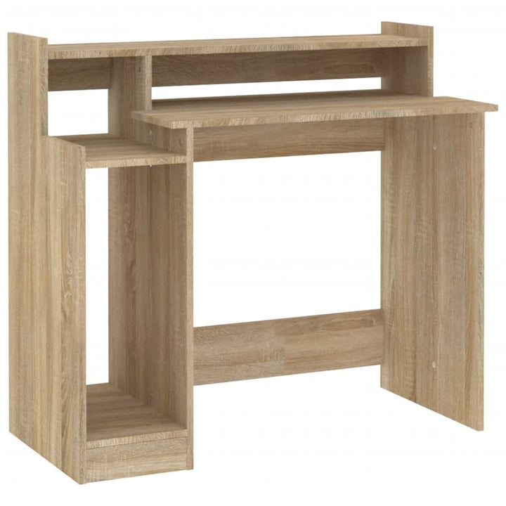 Bureau met LED-verlichting 97x90x45 cm hout sonoma eikenkleurig