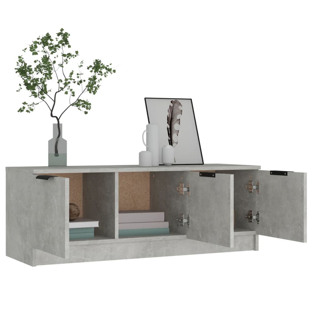 Tv-meubel 102x35x36,5 cm bewerkt hout betongrijs