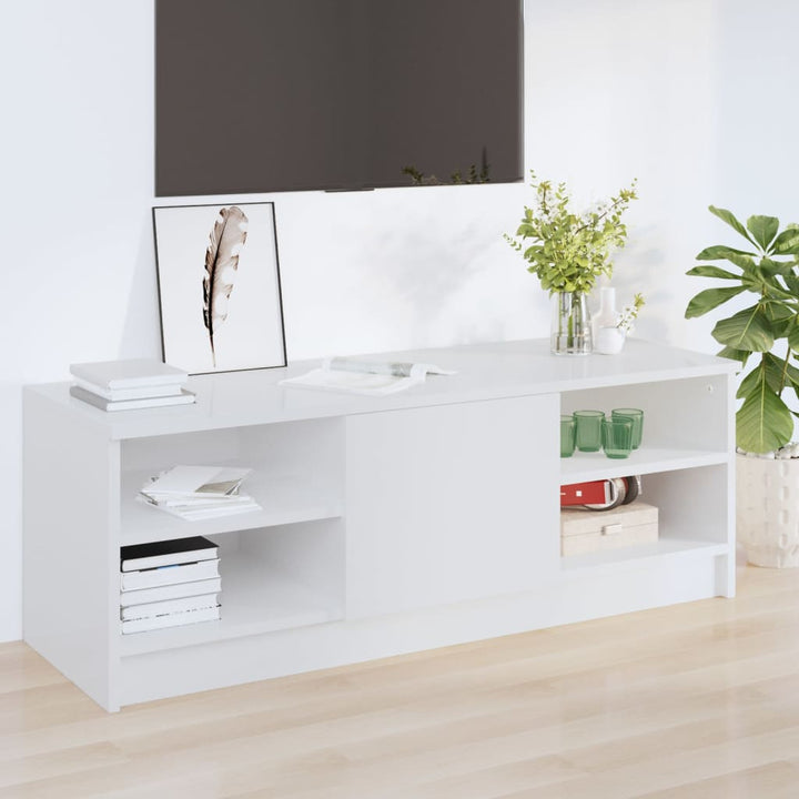 Tv-meubel 102x35,5x36,5 cm bewerkt hout hoogglans wit