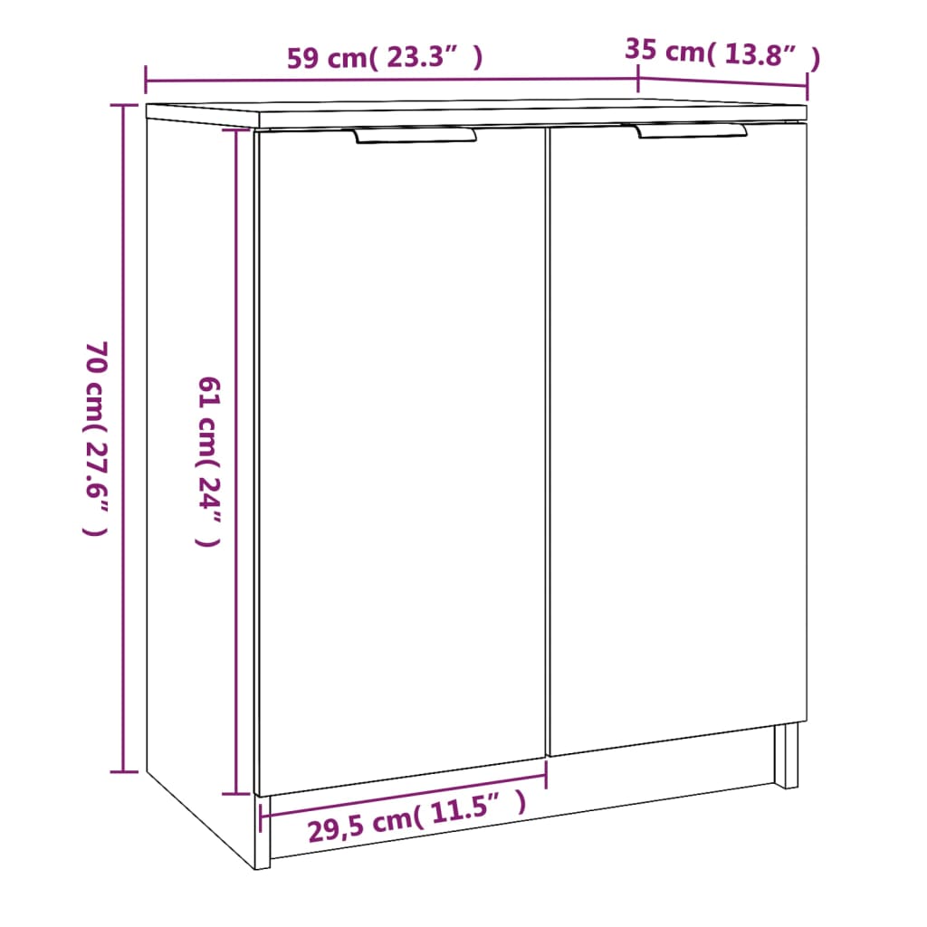 Schoenenkast 59x35x70 cm bewerkt hout hoogglans grijs