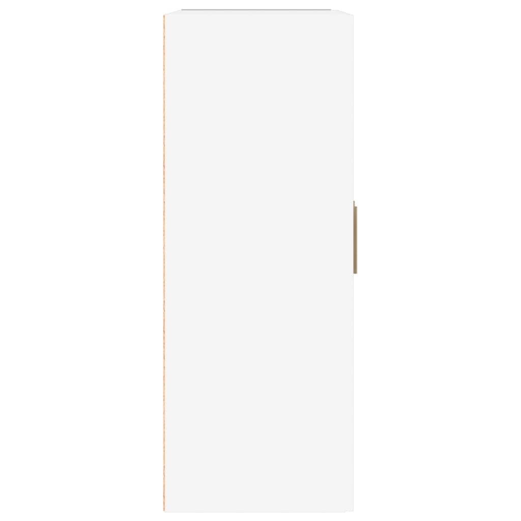 Wandkast 69,5x32,5x90 cm bewerkt hout hoogglans wit
