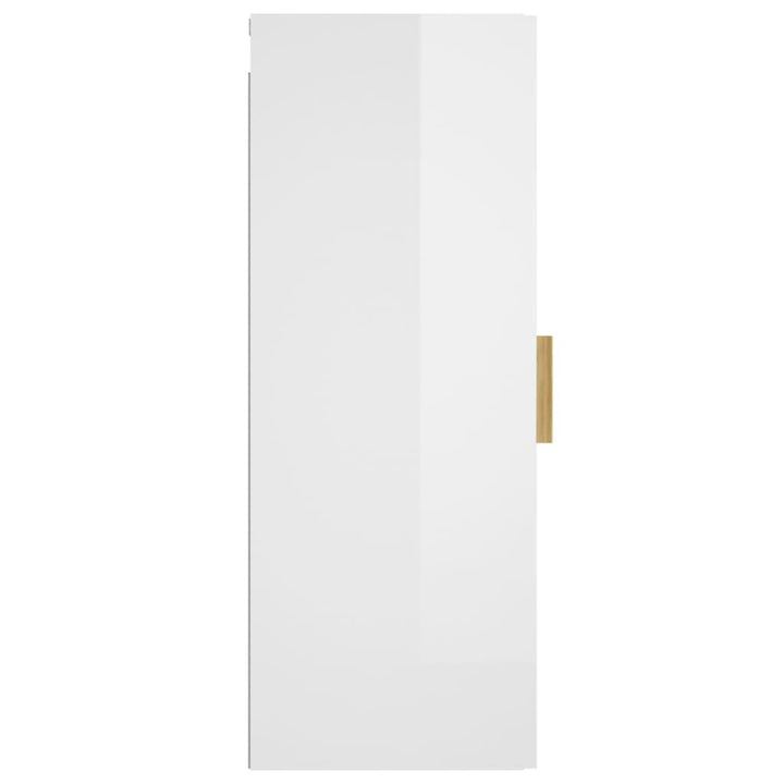 Wandkast 34,5x34x90 cm bewerkt hout hoogglans wit