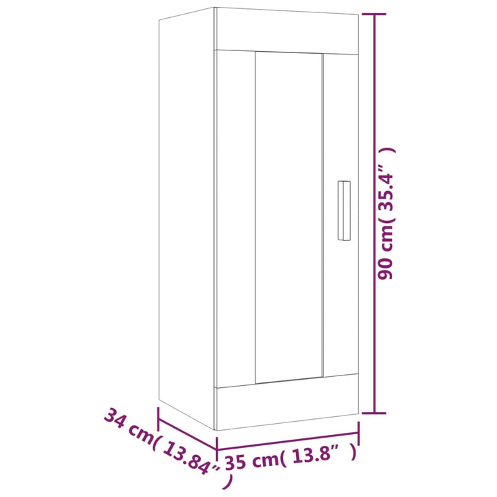 Wandkast 35x34x90 cm bewerkt hout betongrijs