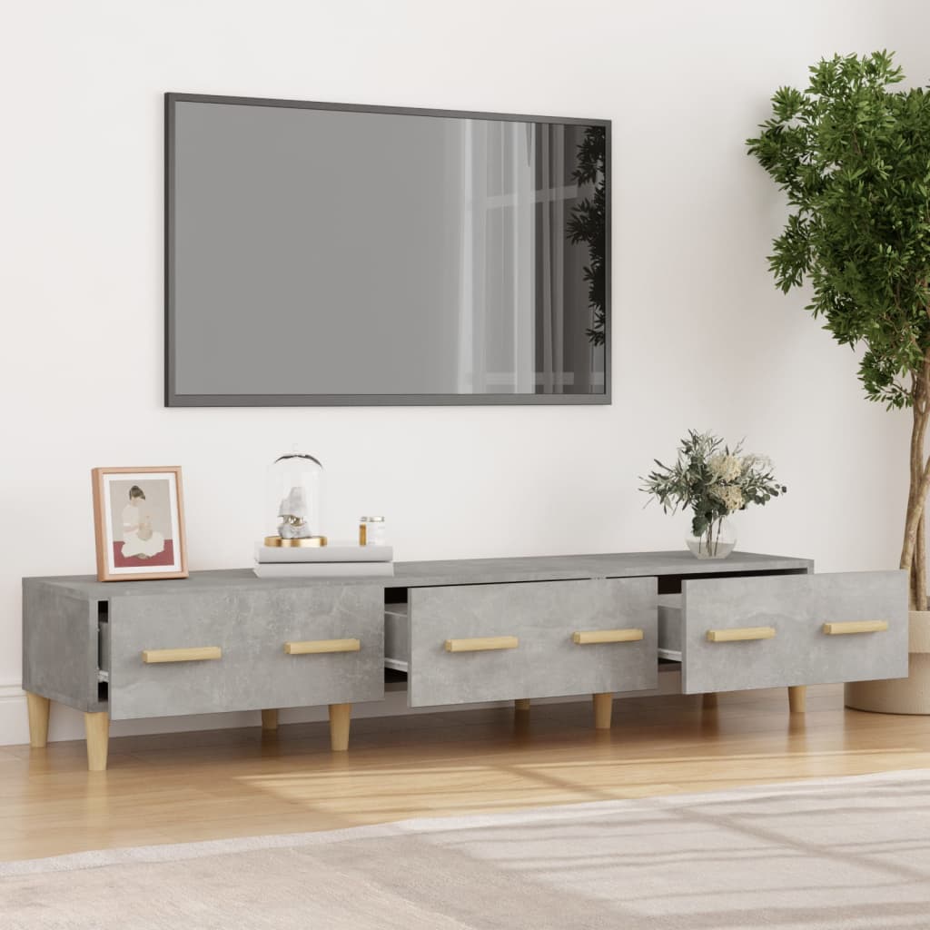 Tv-meubel 150x34,5x30 cm bewerkt hout betongrijs