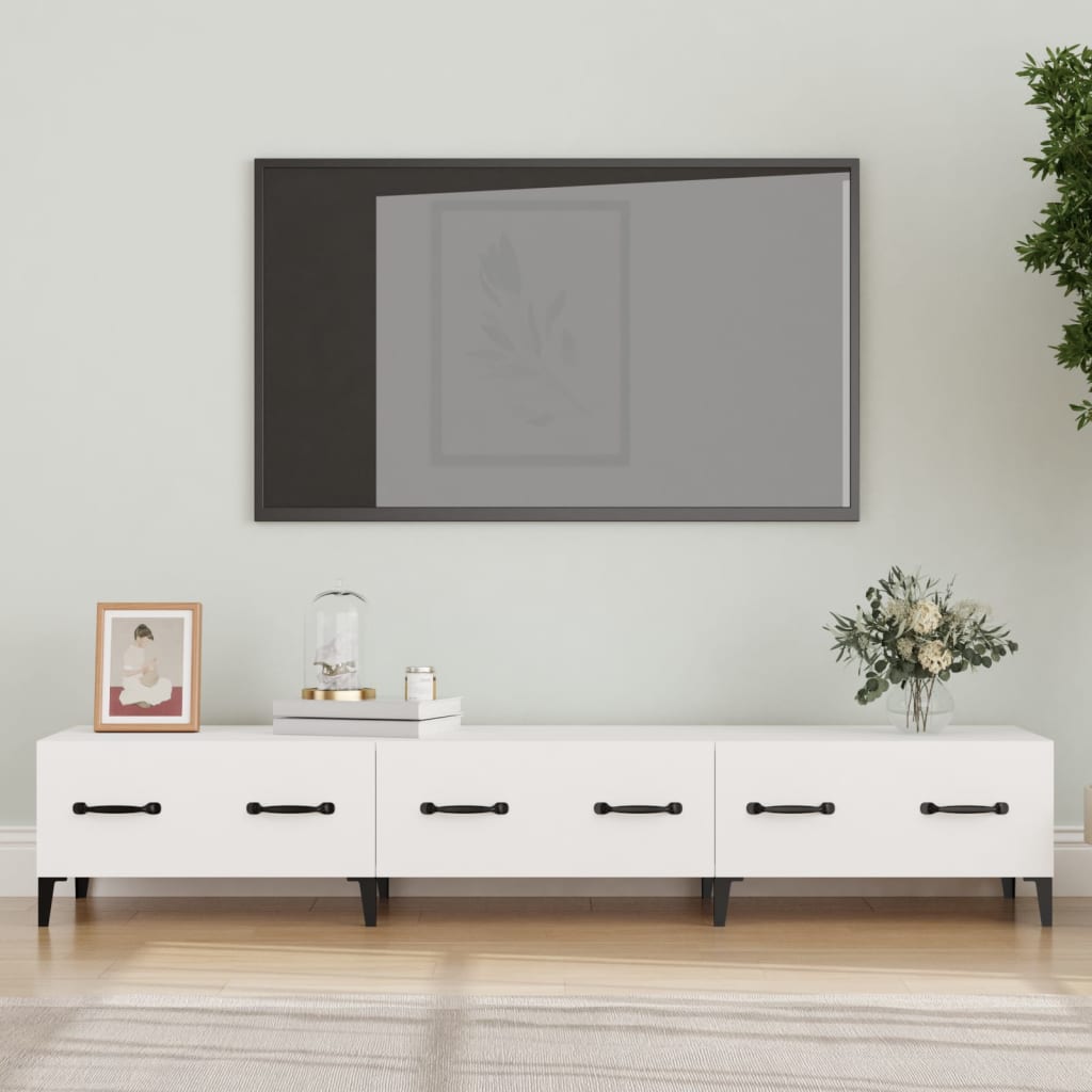 Tv-meubel 150x34,5x30 cm bewerkt hout wit