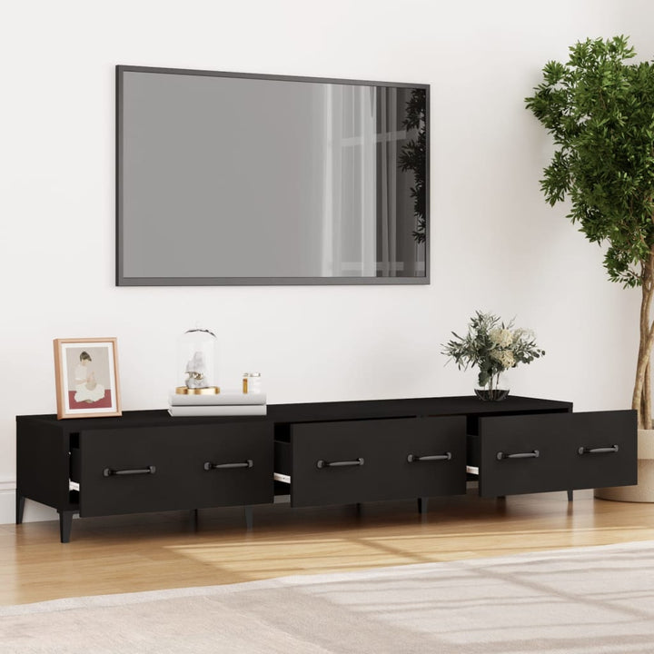 Tv-meubel 150x34,5x30 cm bewerkt hout zwart