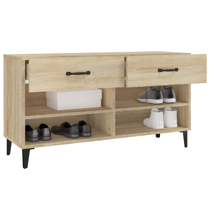 Schoenenkast 102x35x55 cm bewerkt hout sonoma eikenkleurig