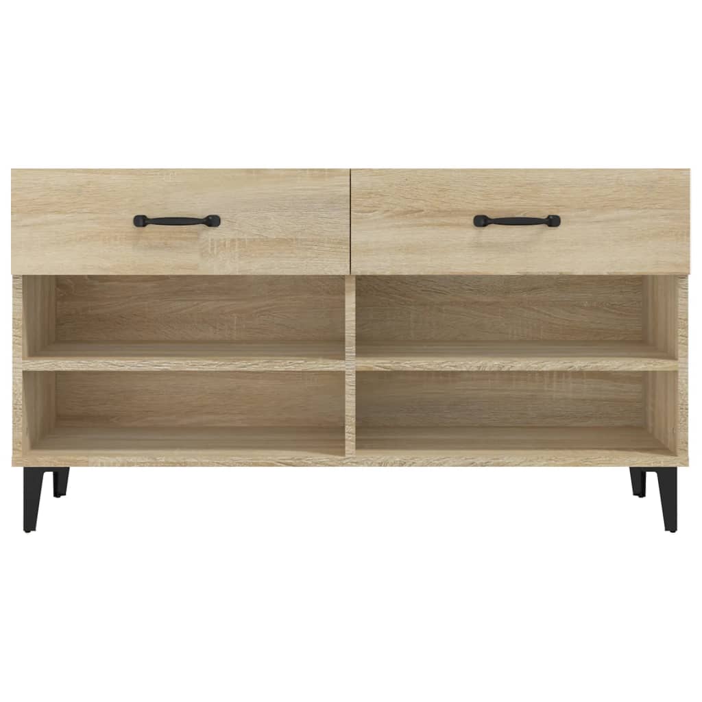 Schoenenkast 102x35x55 cm bewerkt hout sonoma eikenkleurig