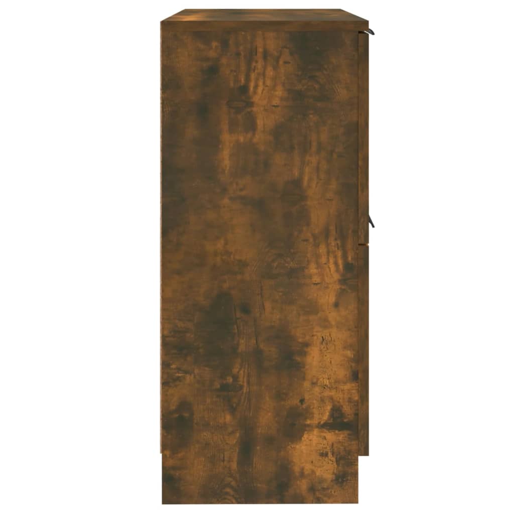 Dressoirs 2 st 30x30x70 cm bewerkt hout gerookt eikenkleurig