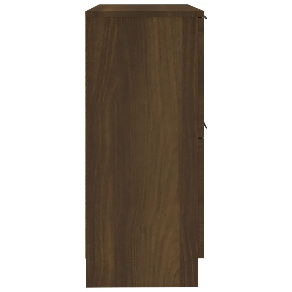 Dressoirs 2 st 30x30x70 cm bewerkt hout bruineikenkleurig