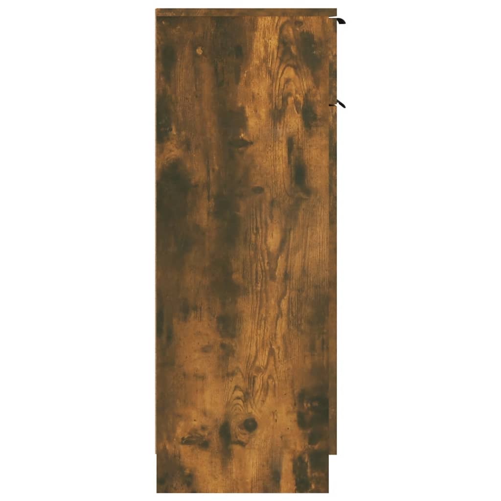 Badkamerkast 32x34x90 cm bewerkt hout gerookt eikenkleurig