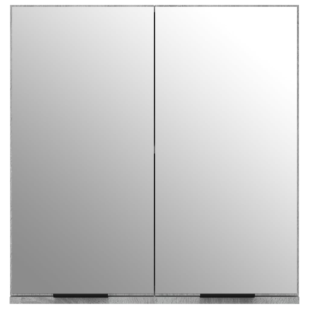 Badkamerkast met spiegel 64x20x67 cm grijs sonoma eikenkleurig