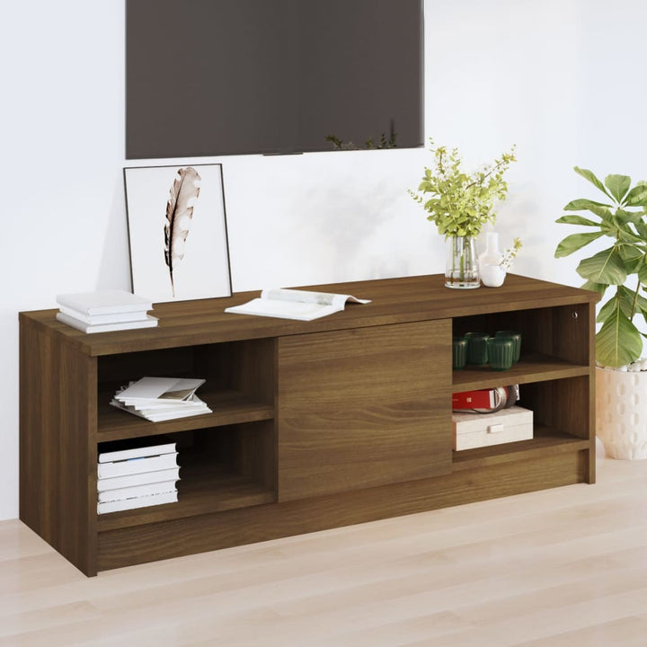 Tv-meubel 102x35,5x36,5 cm bewerkt hout bruineikenkleurig