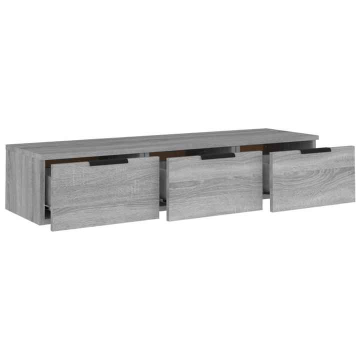 Wandkast 102x30x20 cm bewerkt hout grijs sonoma eikenkleurig